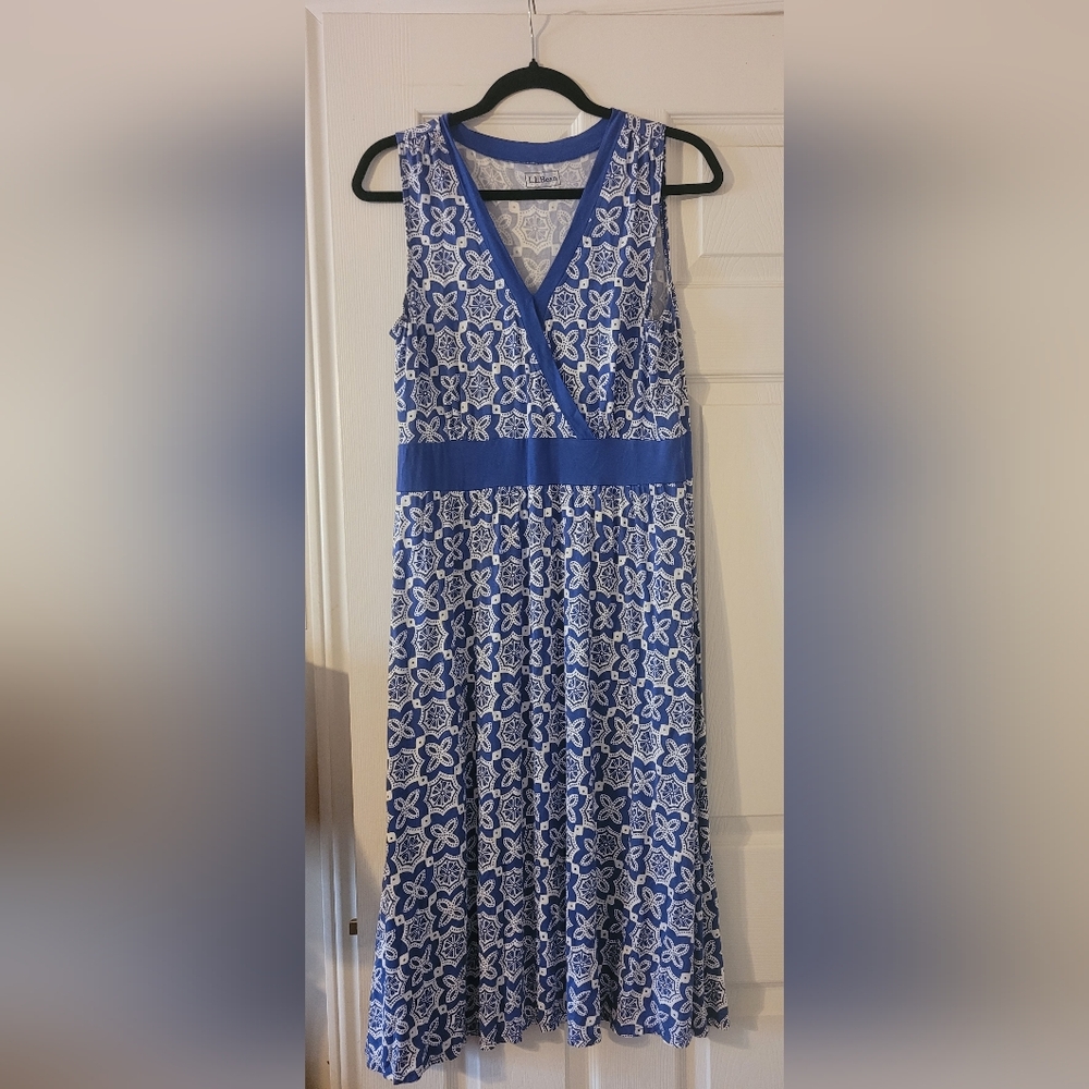 L.L. Bean Blue and White Dress